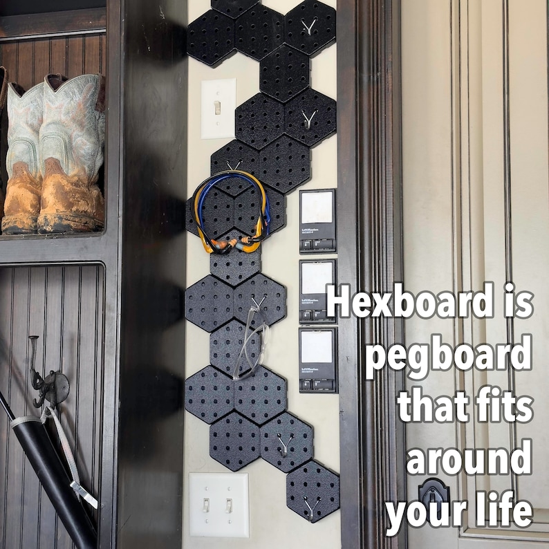 Hexagon Pegboard Tiles 4.5x4 Each, Pack of 5, Normalsized Pegboard