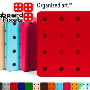 Pegboard Pixels, Small Pegboard Tiles 4x4&quot; 2x2&quot;, Customizable Creative Organization System, Mount Anywhere–With Or Without Screws