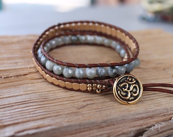 Pulsera de envoltura de cuero HEX