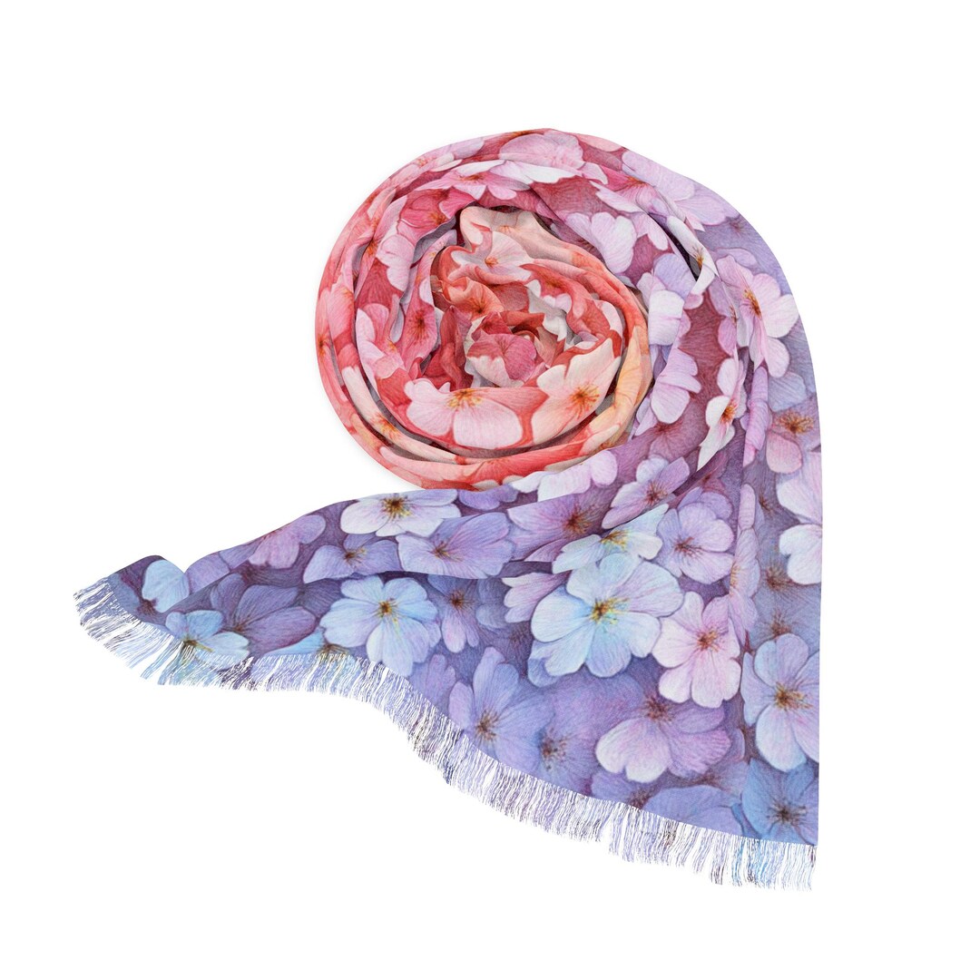 Cherry Blossom Scarf * March Birth Flower Gift * Light Scarf * Gift for ...