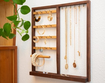 Wall Jewelry Organizer, Hanging Crystal-Clear Acrylic Jewelry Holder with  Shelf, Wall Mounted, to Display Necklaces, Earrings & Accessories - Pretty  Display: Making Your Space Beautiful!