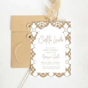 Cielito Lindo Baby Shower, Invito Babyshower Cielito Lindo, Invito Baby Shower a tema Talavera, Invito Baby Shower Papel Picado