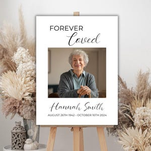 Celebration of Life, In Loving Memory Sign, Funeral Welcome Sign, Large Funeral Poster, Memorial Sign, Funeral Decor, Photo Funeral Sign