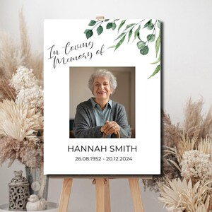 Funeral Memorial Sign, Celebration of Life, In Loving Memory Sign, Funeral Welcome Sign, Memorial Sign, Editable Template printable sign