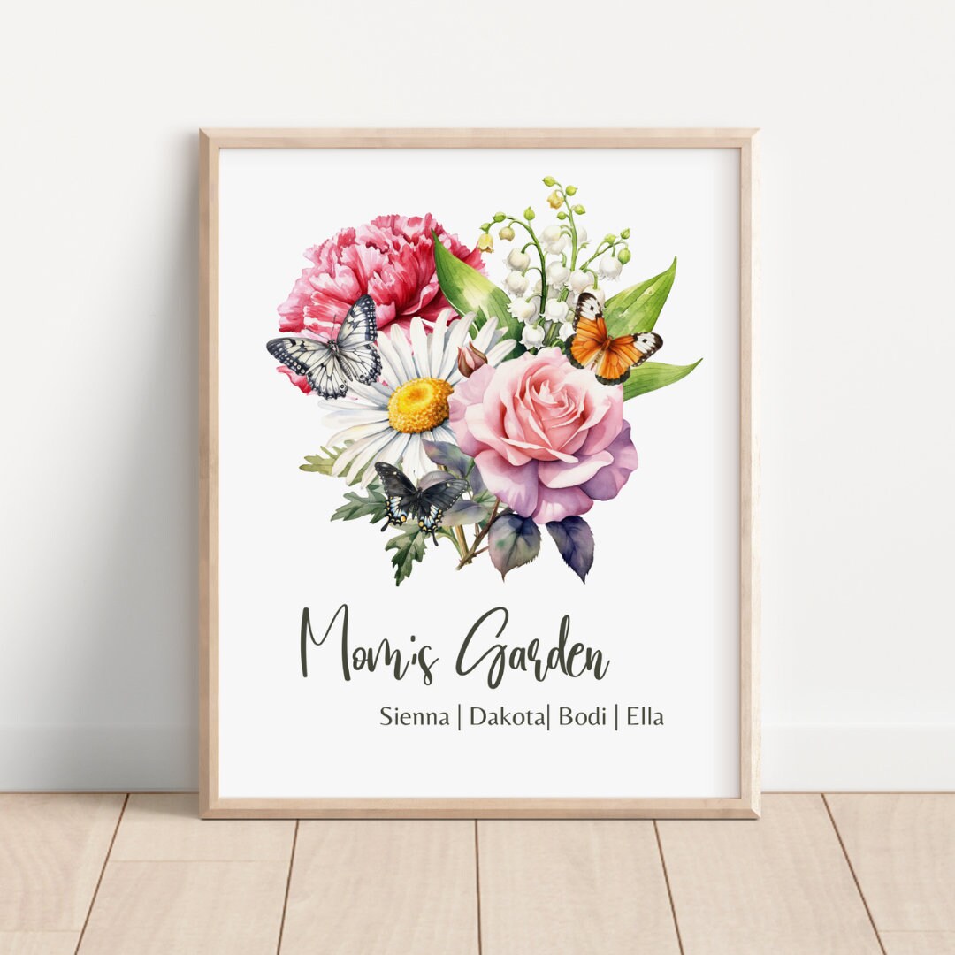 Birth Flower Bouquet, Custom Nana Birth Flower, Personalized Mom Birth