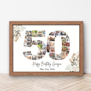 Editable 50th Birthday Photo Collage Template (Digital Download)
