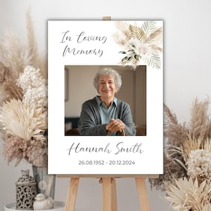 Celebration of Life, In Loving Memory Sign, Funeral Welcome Sign, Large Funeral Poster, Memorial Sign, Funeral Decor, Photo Funeral Sign