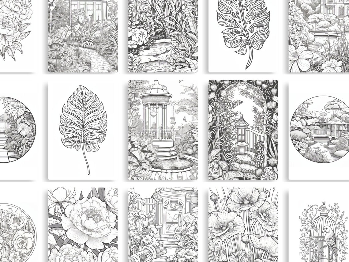 Scenery Coloring Pages for Adults Printable Coloring Book - Etsy