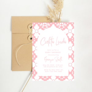 Cielito Lindo Invito per baby shower ragazza, invito per baby shower a tema Talavera, invito per baby shower Papel Picado