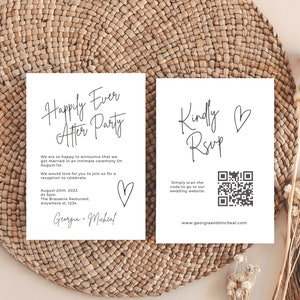 Wedding Invitations for Reception Only, Courthouse Wedding, Micro Wedding, Simple Wedding, Handwritten Wedding Invites, RSVP With Qr Code