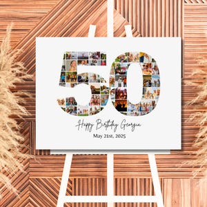 Editable 50th Birthday Photo Collage Template (Digital Download)