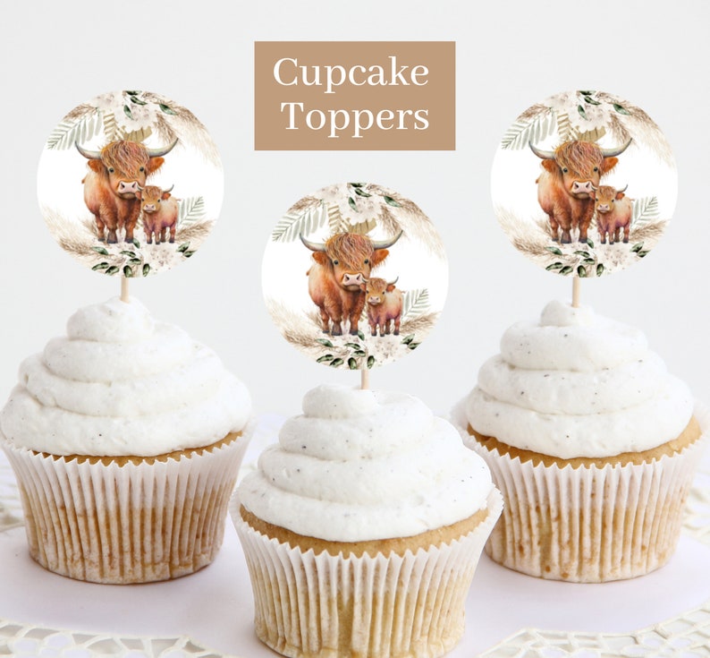 Cow Print Cupcake Toppers Highland Cow Baby Shower Cow Baby Shower cow-print-cupcake-toppers-highland-cow-baby-shower-cow-baby-shower