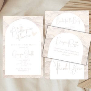 On Cloud 9 Sprinkle | Printable And Digital Heaven Baby Shower | Piece Of Heaven Baby Shower Evite | Gender Neutral, Instant Download