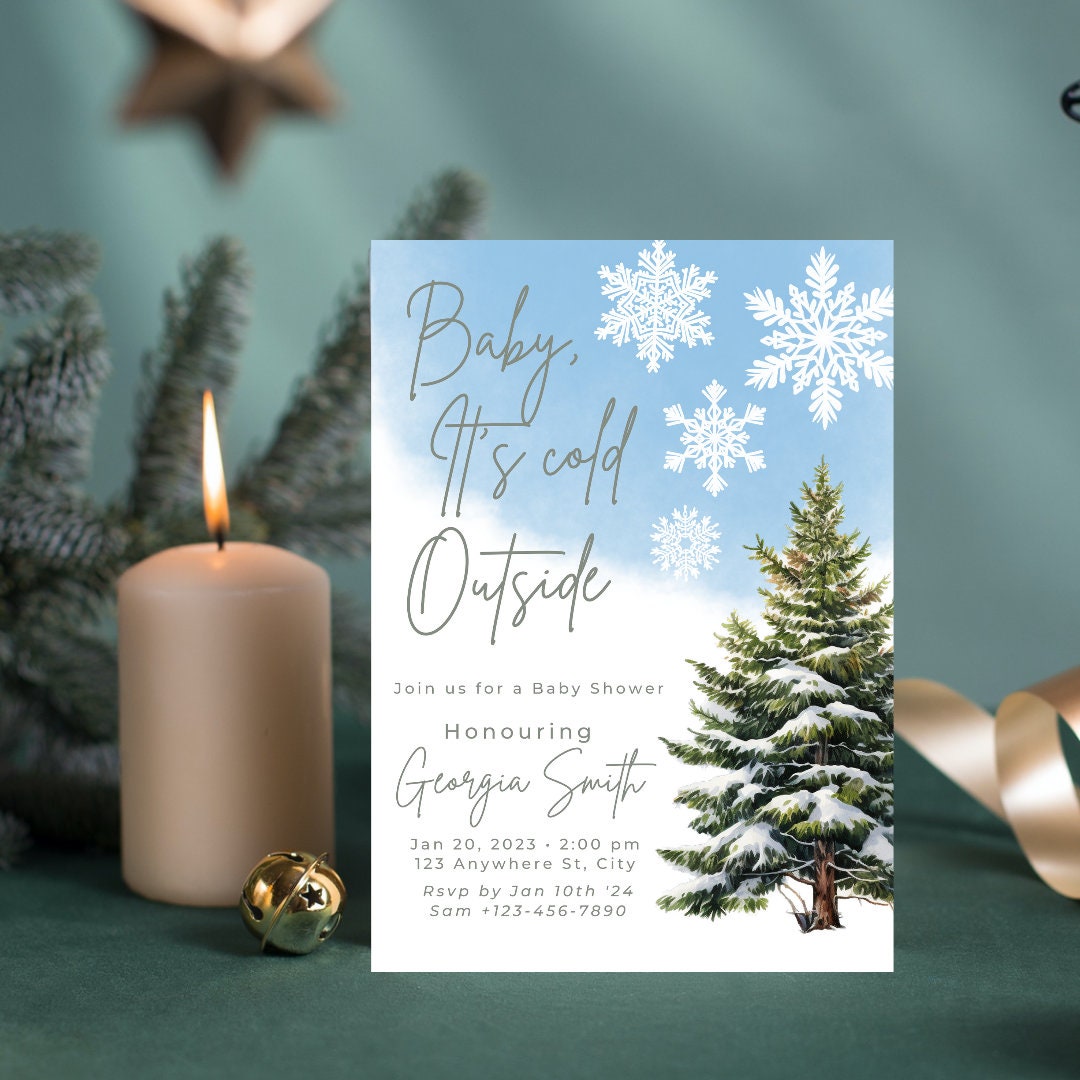 January Baby Shower Invitewinter Baby Shower Invitation Baby Etsy