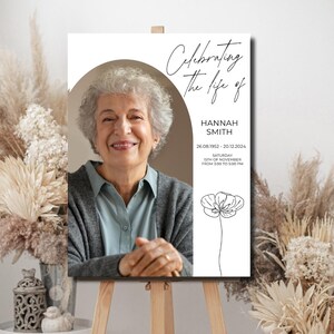 Funeral Memorial Sign, Celebration of Life, In Loving Memory Sign, Funeral Welcome Sign, Memorial Sign, Editable Template printable sign