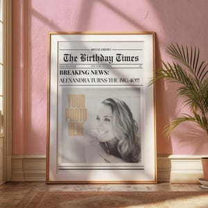Custom Newspaper Print, Custom Friendship Wall Art, College Dorm, Gift for Friend, Best Friend Gift, Custom Gift, Modern Girly Room Decor