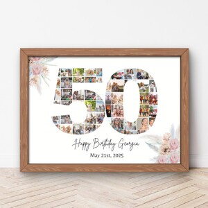 50th Birthday Photo Collage Template: Keepsake Gift (Digital Download)