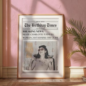 Custom Newspaper Print, Custom Friendship Wall Art, College Dorm, Gift for Friend, Best Friend Gift, Custom Gift, Modern Girly Room Decor