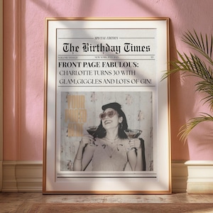 Custom Newspaper Print, Custom Friendship Wall Art, College Dorm, Gift for Friend, Best Friend Gift, Custom Gift, Modern Girly Room Decor