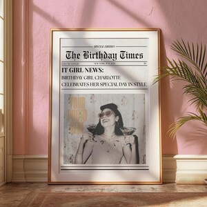 Custom Newspaper Print, Custom Friendship Wall Art, College Dorm, Gift for Friend, Best Friend Gift, Custom Gift, Modern Girly Room Decor
