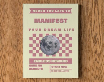 Manifest Pink Art Print- Modny plakat, Pobieranie cyfrowe, Minimalistyczna sztuka ścienna do druku