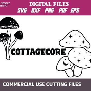 Cottagecore Svg, Mushroom Svg, Magic Mushroom, Nature Lover Mushroom, Svg/Png Cut File for Cricut, Silhouette Cutting Vector