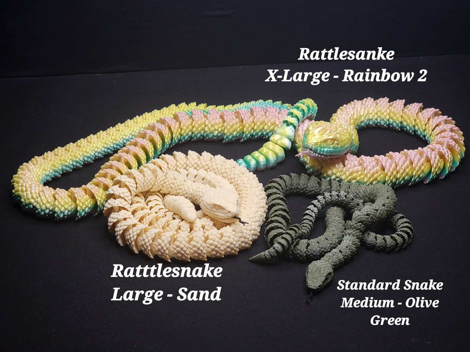 3D Printed Articulating Flexi Snakes rattlesnake/standard Etsy