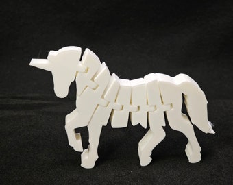 Unicórnio Flexi Simples Impresso em 3D (Cores Padrão)