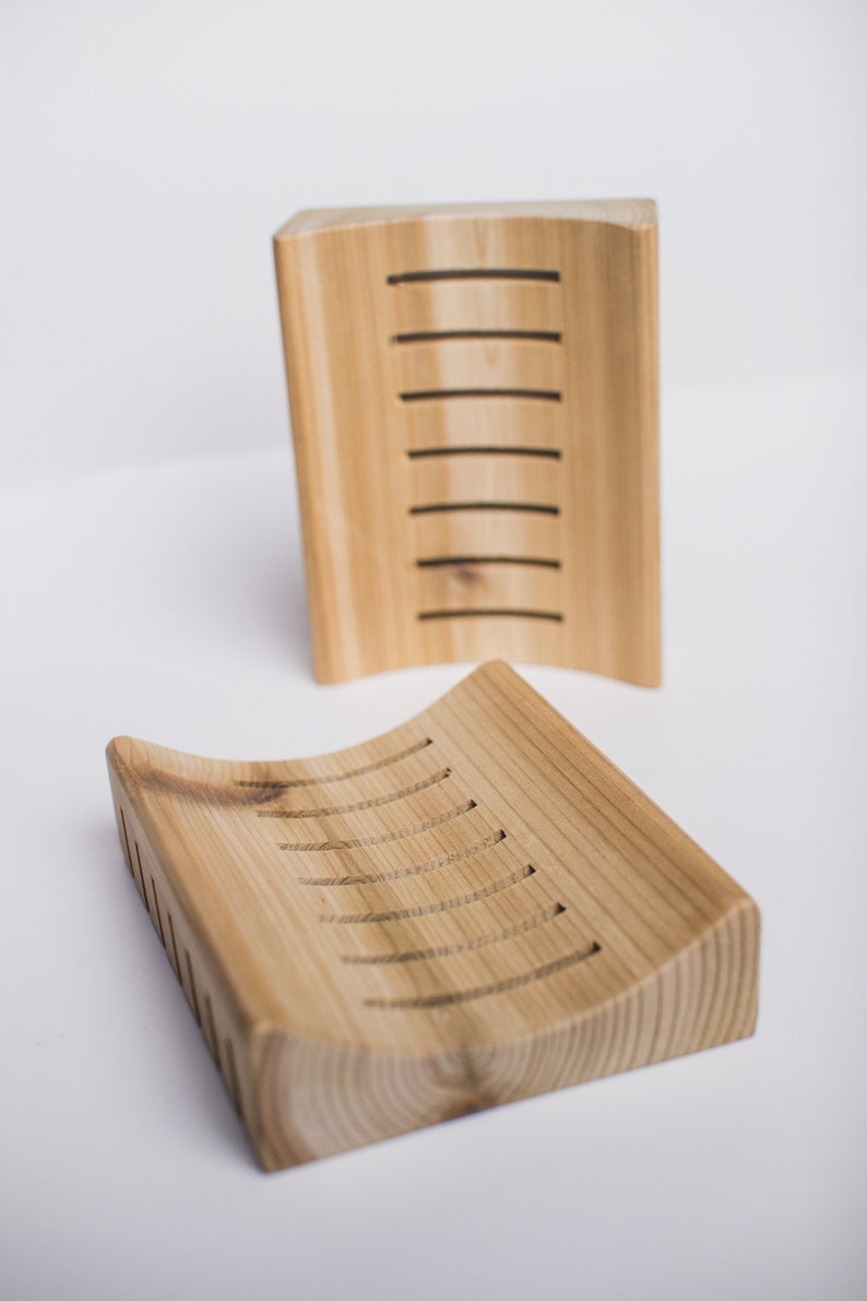 Cedar Soap Dish 100 Natural Wood Draining Tray Holder Etsy Canada