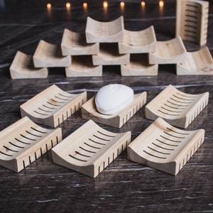 Cedar Soap Dish  | 100% Natural Wood | Draining Tray Holder | Minimalist Bathroom or Kitchen | FREE SHIPPING