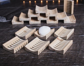 Porte-savon en cèdre | 100 % bois naturel | Porte-plateau d'égouttage | Salle de bain ou cuisine minimaliste | LIVRAISON GRATUITE