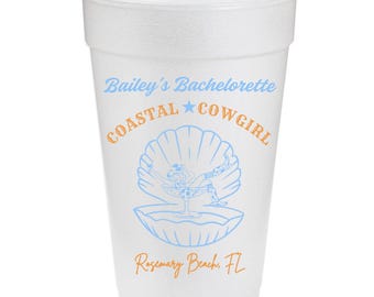 Coastal Cowgirl Bachelorette Cups | Personalized Party Favors (Set of 10)