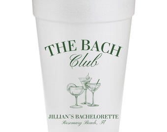 Custom Bachelorette Party Cups | "The Bach Club" Set of 10