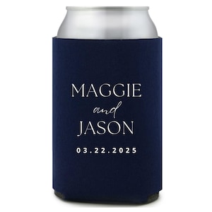 Custom Wedding Can Coolers – Personalized Wedding Favors - Wedding Favors - Custom Koozies for Wedding, Beer Holder