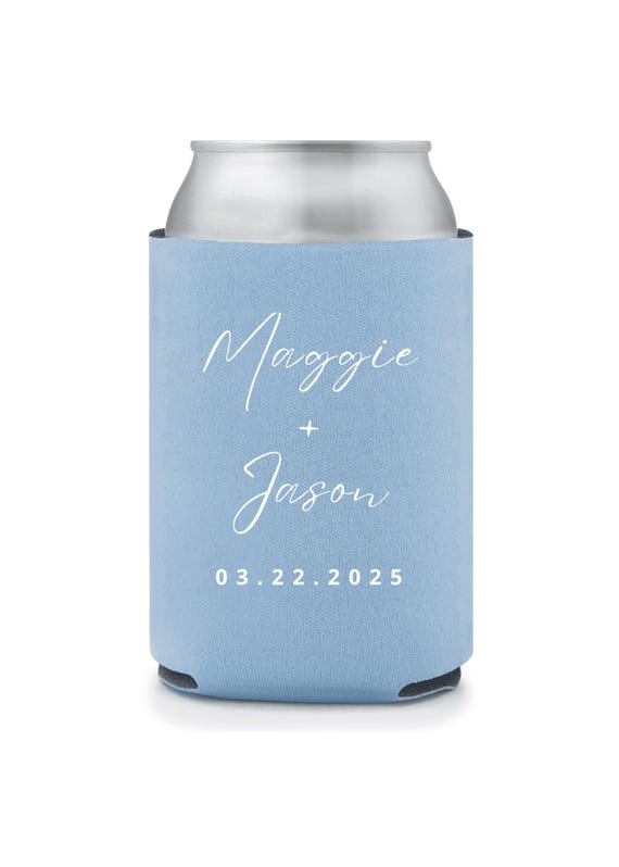 Custom Wedding Can Coolers – Personalized Wedding Favors - Wedding Favors - Custom Koozies for Wedding, Beer Holder