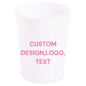 Custom Plastic Stadium Cups – Personalized Reusable Cups for Events, Weddings, Parties, Tailgates & More, Custom Cups, Personalized Cups