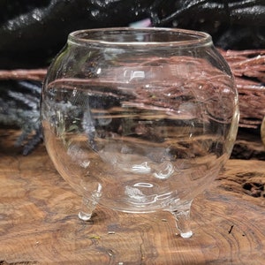 Glass Cauldron Terrarium: Witchy Altar Vase, Crystal Display
