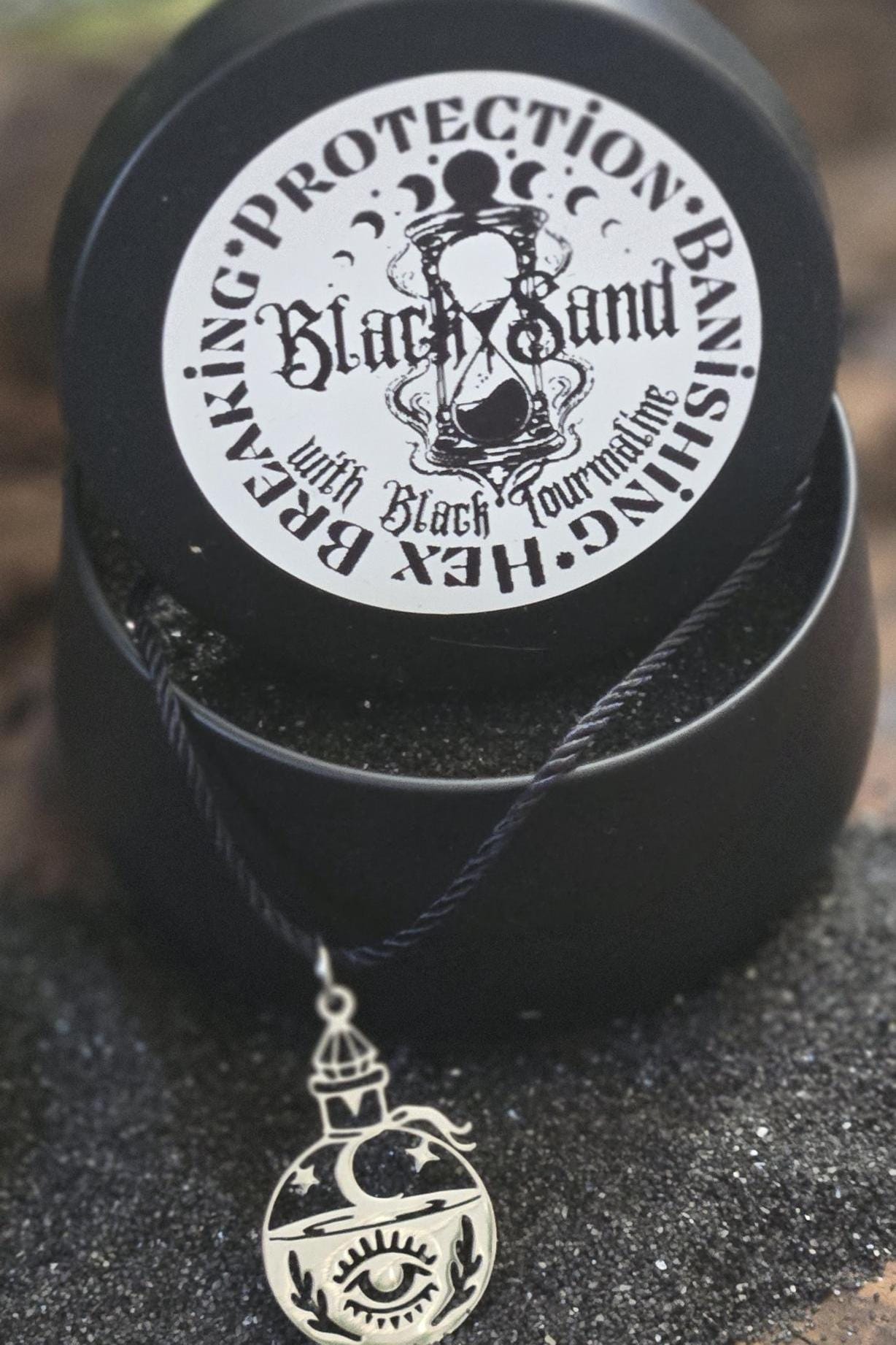 Black Tourmaline Witch's Sand: Ritual Protection, 6oz Banishing