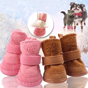 Keep Your Pet's Paws Cozy and Safe with Our Non-Slip Warm Winter Pet Shoes - The Must-Have Pet Winter Outerwear for Your Furry Friend!