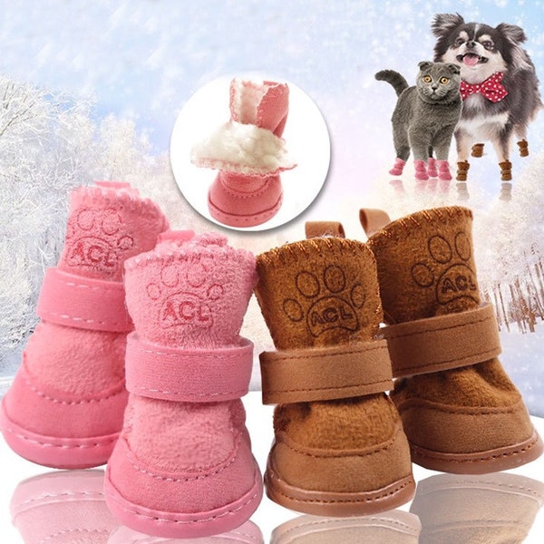 Keep Your Pet's Paws Cozy and Safe with Our Non-Slip Warm Winter Pet Shoes - The Must-Have Pet Winter Outerwear for Your Furry Friend!