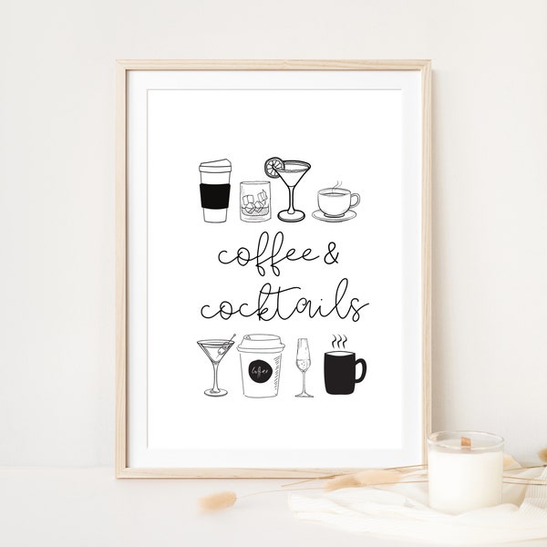 Coffee and Cocktails - Printable - Downloadable