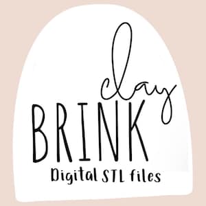 May include: White arch with black text that reads "clay BRINK digital STL files".