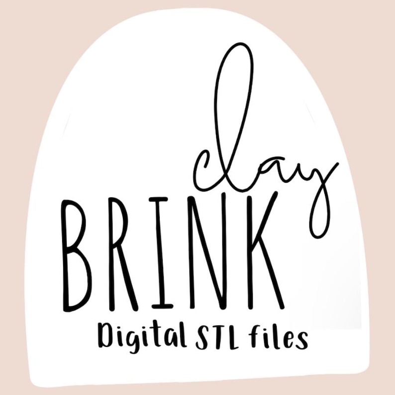 May include: White arch with black text that reads "clay BRINK digital STL files".