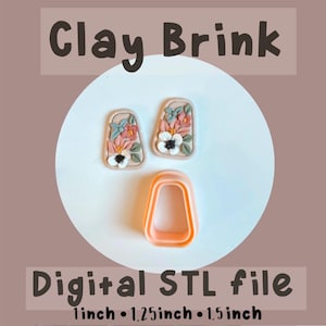 dangle clay cutter stl , polymer clay cutter stl file , digital stl file, oval polymer clay cutter, earring STL file, STL digital dowload