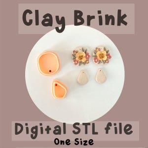 dangle clay cutter stl , polymer clay cutter stl file , digital stl file, oval polymer clay cutter, earring STL file, STL digital dowload