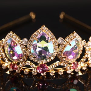 Tiara Crown Rapunzel Crown Princess Crown AB Colorful Gemstone ...