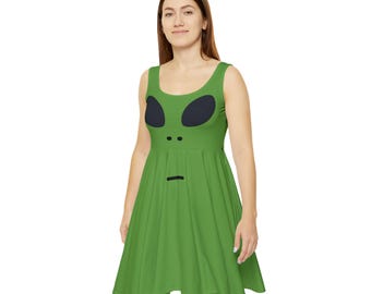 Extraterrestrial Eyes Skater Dress: Alien Halloween Costume