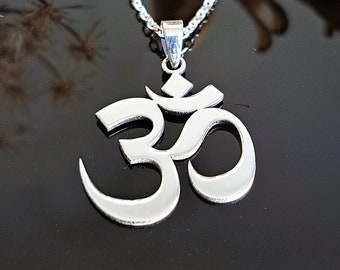 Om Halskette | 925 Sterling Silber | Mandala Anhänger | Yoga