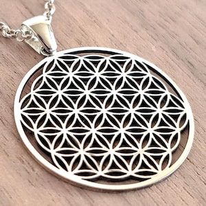 Flower of Life Silver Pendant | 925 Sterling Silver | Geometric Pendant | Yoga Jewellery | Spiritual Jewelry | Mandala Necklace