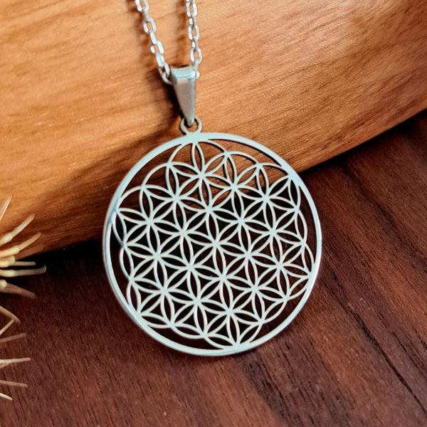 Flower of Life Silver Pendant | 925 Sterling Silver | Geometric Pendant | Yoga Jewellery | Spiritual Jewelry | Mandala Necklace